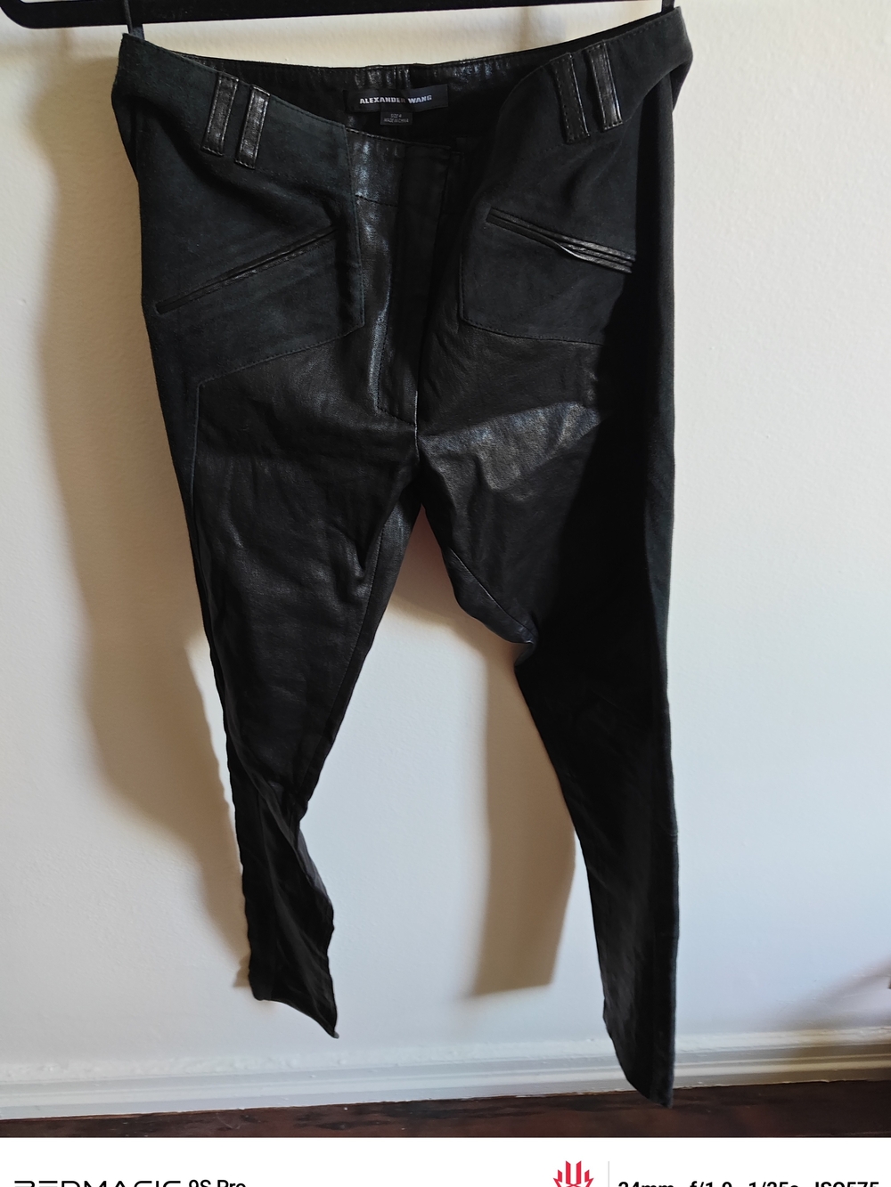Alexander Wang Black Skinny Leather-Panel Pants
